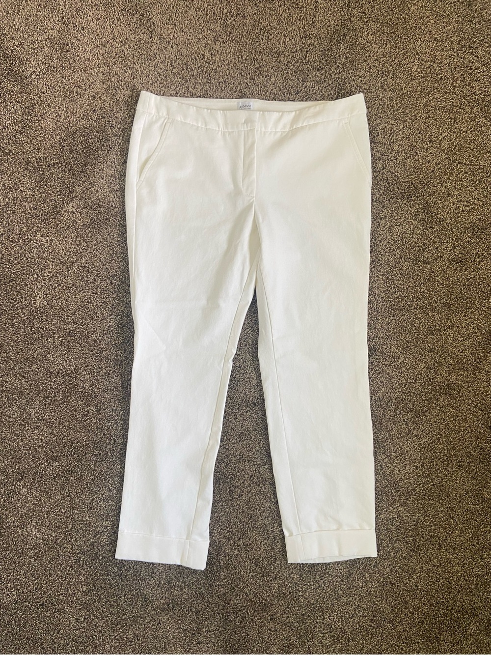 ARMANI White Straight Trouser Size 12